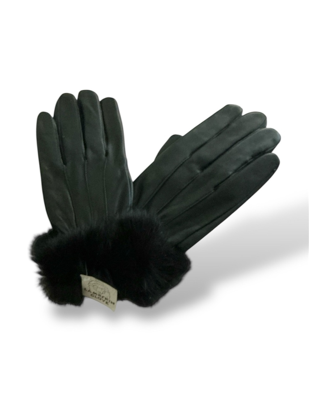 Lambskin gloves with fur trim